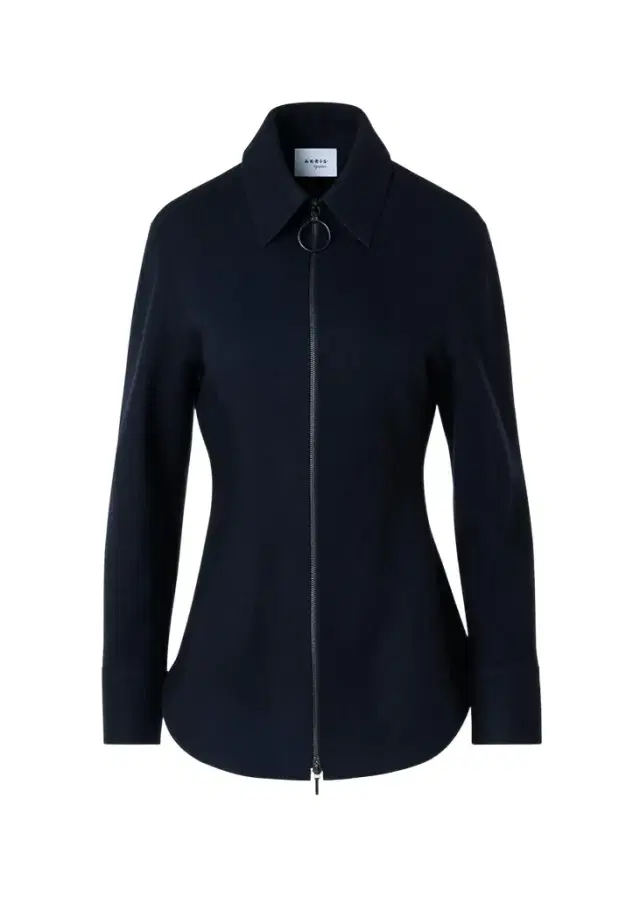 Akris punto Wool-Cashmere Zip-Front Blouse