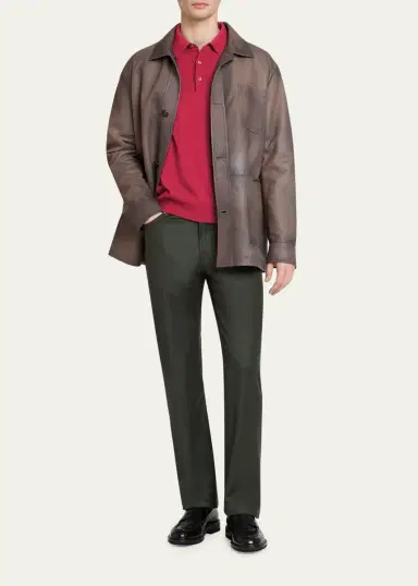 Kiton Men's Vicuna Wool and Cashmere Polo Sweater | Thumbnail 2 Kiton Men's Vicuna Wool and Cashmere Polo Sweater | Thumbnail 2