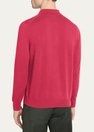 Kiton Men's Vicuna Wool and Cashmere Polo Sweater | Thumbnail 3 Kiton Men's Vicuna Wool and Cashmere Polo Sweater | Thumbnail 3