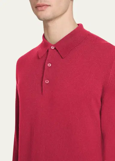 Kiton Men's Vicuna Wool and Cashmere Polo Sweater | Thumbnail 5 Kiton Men's Vicuna Wool and Cashmere Polo Sweater | Thumbnail 5