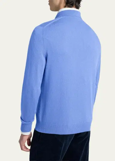 Kiton Men's Vicuna Wool and Cashmere Polo Sweater | Thumbnail 8 Kiton Men's Vicuna Wool and Cashmere Polo Sweater | Thumbnail 8