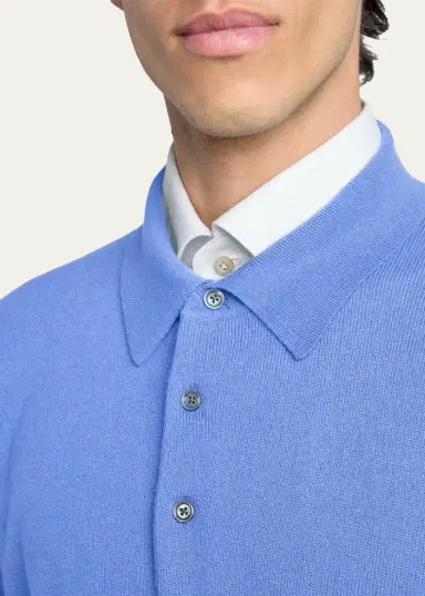 Kiton Men's Vicuna Wool and Cashmere Polo Sweater | Thumbnail 10 Kiton Men's Vicuna Wool and Cashmere Polo Sweater | Thumbnail 10