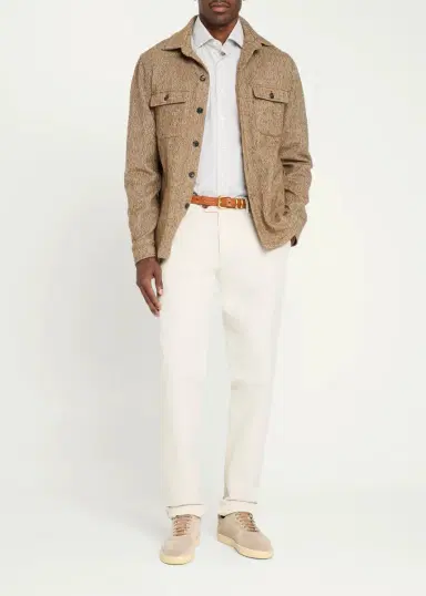 Cesare Attolini Men's Cashmere Donegal Shirt Jacket | Thumbnail 2 Cesare Attolini Men's Cashmere Donegal Shirt Jacket | Thumbnail 2