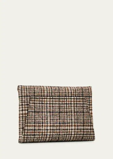 Brunello Cucinelli Duo Check Alpaca-Wool Clutch Bag | Thumbnail 3 Brunello Cucinelli Duo Check Alpaca-Wool Clutch Bag | Thumbnail 3