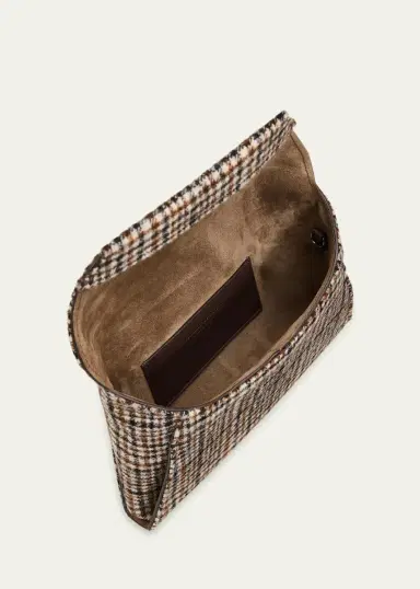 Brunello Cucinelli Duo Check Alpaca-Wool Clutch Bag | Thumbnail 4 Brunello Cucinelli Duo Check Alpaca-Wool Clutch Bag | Thumbnail 4