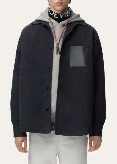 Loewe Men's Wool-Blend Overshirt | Thumbnail 4 Loewe Men's Wool-Blend Overshirt | Thumbnail 4