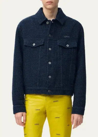 Loewe Men's Textured Trucker Jacket | Thumbnail 4 Loewe Men's Textured Trucker Jacket | Thumbnail 4