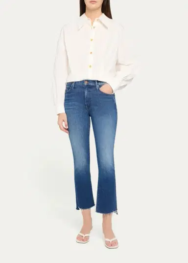 Mother The Insider Frayed Bootcut Ankle Jeans | Thumbnail 2 Mother The Insider Frayed Bootcut Ankle Jeans | Thumbnail 2