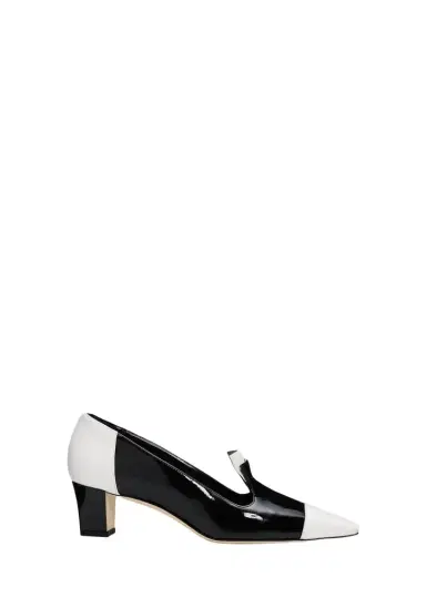 Manolo Blahnik 50mm Polastron Bicolor Patent Leather Loafer Pumps | Thumbnail 1