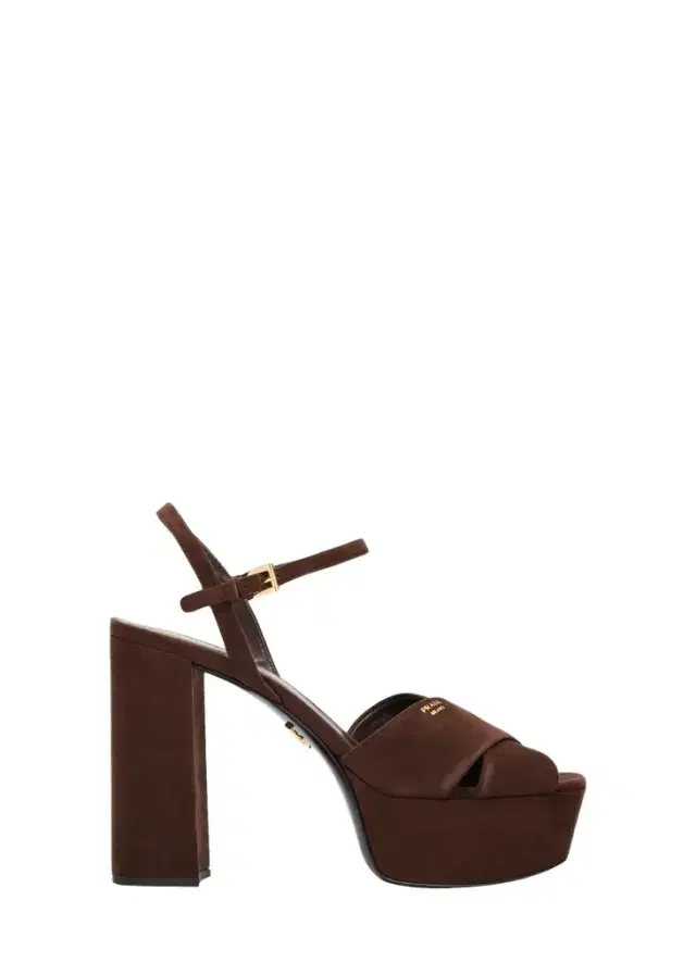 Prada 115mm Suede Crisscross Platform Sandals