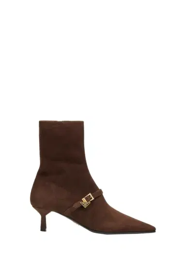 Prada 55mm Triangle Logo Suede Ankle Boots | Thumbnail 1 Prada 55mm Triangle Logo Suede Ankle Boots | Thumbnail 1