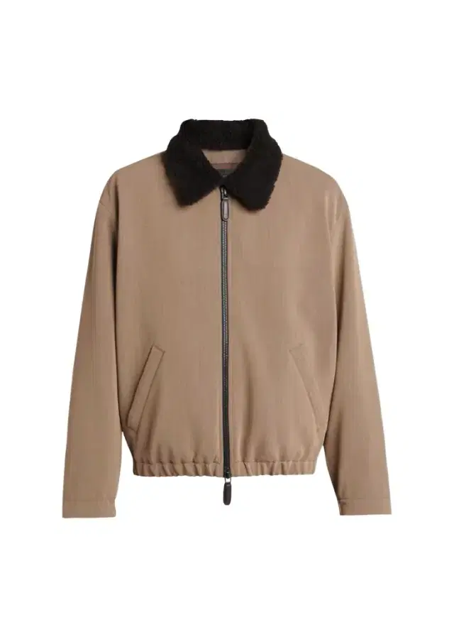 Giorgio Armani Men's Wool Faux Shearling-Collar Blouson
