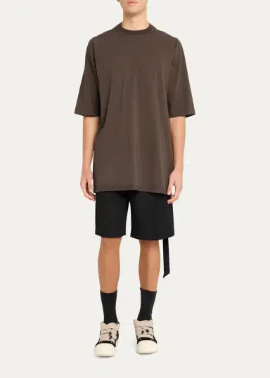 Rick Owens Men's Cotton Longline Crewneck T-Shirt | Thumbnail 2 Rick Owens Men's Cotton Longline Crewneck T-Shirt | Thumbnail 2