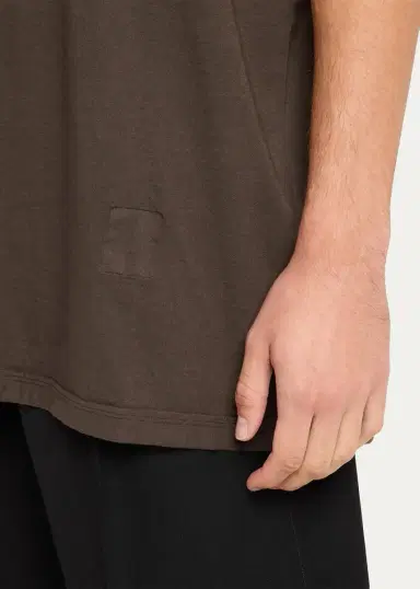 Rick Owens Men's Cotton Longline Crewneck T-Shirt | Thumbnail 5 Rick Owens Men's Cotton Longline Crewneck T-Shirt | Thumbnail 5