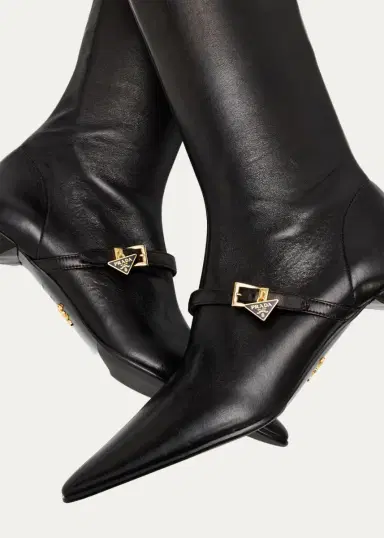 Prada 55mm Leather Knee-High Buckle Boots | Thumbnail 5 Prada 55mm Leather Knee-High Buckle Boots | Thumbnail 5