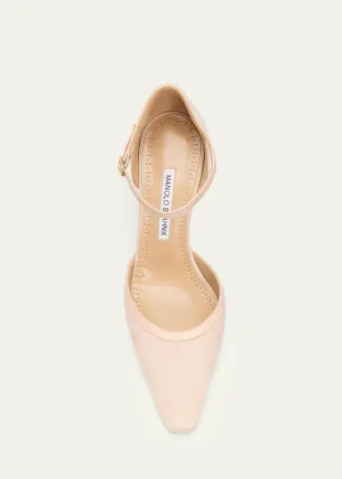 Manolo Blahnik 90mm Verdusan Mixed Leather Ankle-Strap Pumps | Thumbnail 3 Manolo Blahnik 90mm Verdusan Mixed Leather Ankle-Strap Pumps | Thumbnail 3