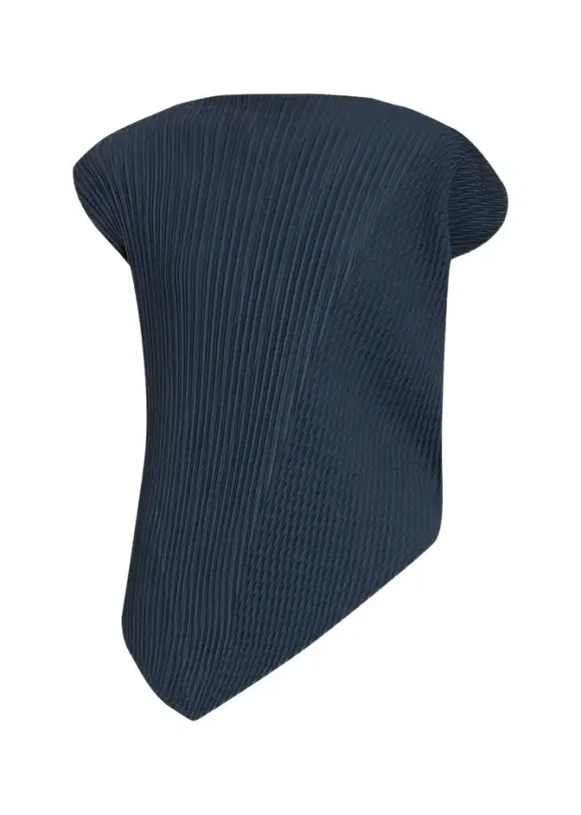 Issey Miyake Leaf Pleats Asymmetric Cap-Sleeve Top