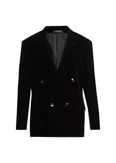 Giorgio Armani Men's Double-Breasted Velvet Blazer | Thumbnail 1 Giorgio Armani Men's Double-Breasted Velvet Blazer | Thumbnail 1