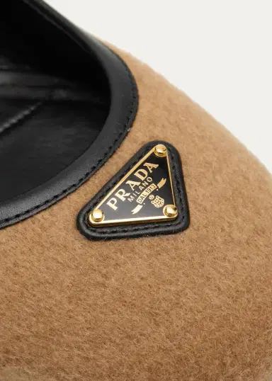 Prada Triangle Logo Wool Mary Jane Ballerina Flats | Thumbnail 5 Prada Triangle Logo Wool Mary Jane Ballerina Flats | Thumbnail 5
