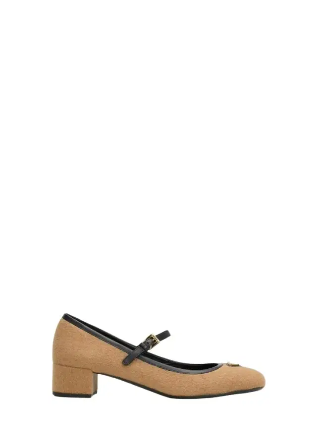 Prada Triangle Logo Wool Mary Jane Ballerina Flats