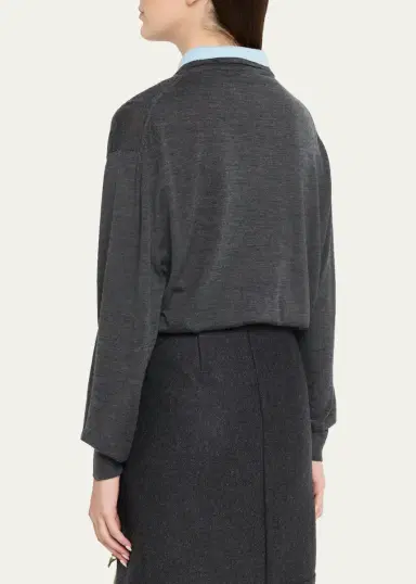 Plan C Wool-Cashmere Double Collar Polo Shirt | Thumbnail 3 Plan C Wool-Cashmere Double Collar Polo Shirt | Thumbnail 3