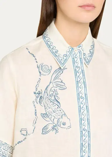 ALÉMAIS Lucky Short-Sleeve Linen Shirt | Thumbnail 5 ALÉMAIS Lucky Short-Sleeve Linen Shirt | Thumbnail 5