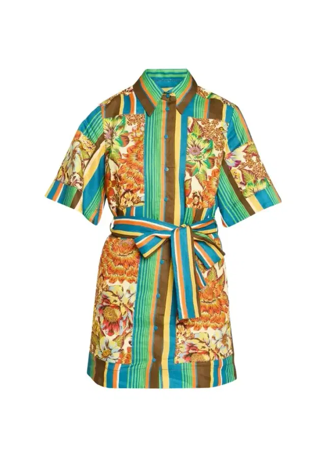 ALÉMAIS Charlie Belted Linen Mini Dress