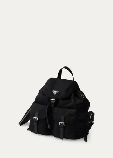 Prada Vela Leather-Trim Re-Nylon Backpack | Thumbnail 2 Prada Vela Leather-Trim Re-Nylon Backpack | Thumbnail 2