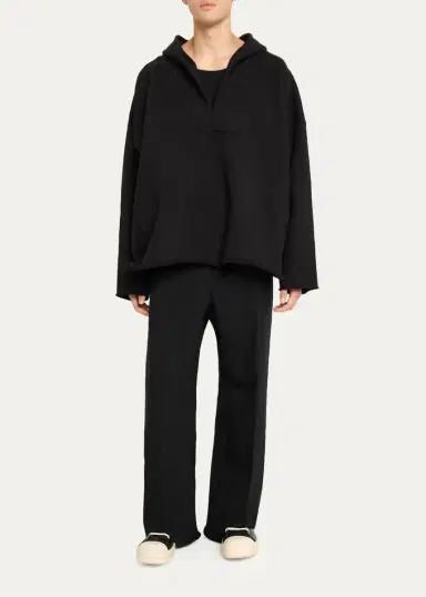 Rick Owens Men's Cotton Oversized Kaftan Hoodie | Thumbnail 2