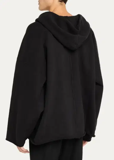 Rick Owens Men's Cotton Oversized Kaftan Hoodie | Thumbnail 3