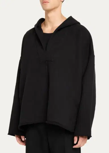Rick Owens Men's Cotton Oversized Kaftan Hoodie | Thumbnail 4