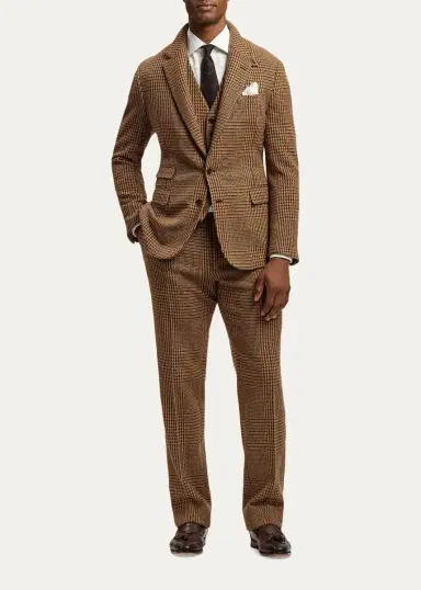 Ralph Lauren Purple Label Men's Hand-Tailored Plaid Wool-Cashmere Vest | Thumbnail 2 Ralph Lauren Purple Label Men's Hand-Tailored Plaid Wool-Cashmere Vest | Thumbnail 2