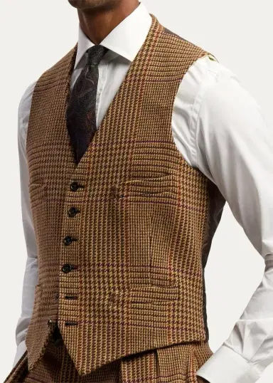 Ralph Lauren Purple Label Men's Hand-Tailored Plaid Wool-Cashmere Vest | Thumbnail 5 Ralph Lauren Purple Label Men's Hand-Tailored Plaid Wool-Cashmere Vest | Thumbnail 5