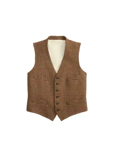 Ralph Lauren Purple Label Men's Hand-Tailored Plaid Wool-Cashmere Vest | Thumbnail 1 Ralph Lauren Purple Label Men's Hand-Tailored Plaid Wool-Cashmere Vest | Thumbnail 1