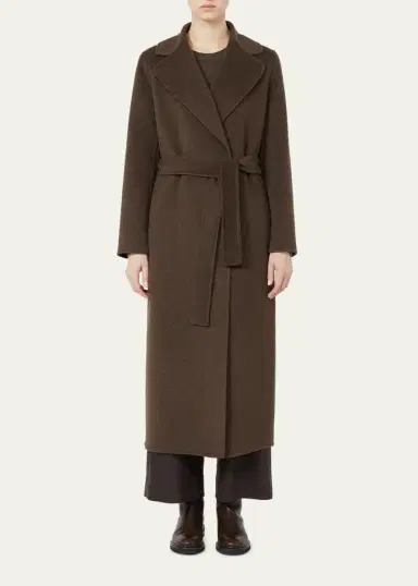 Max Mara Brushed Wool Belted Wrap Coat | Thumbnail 2