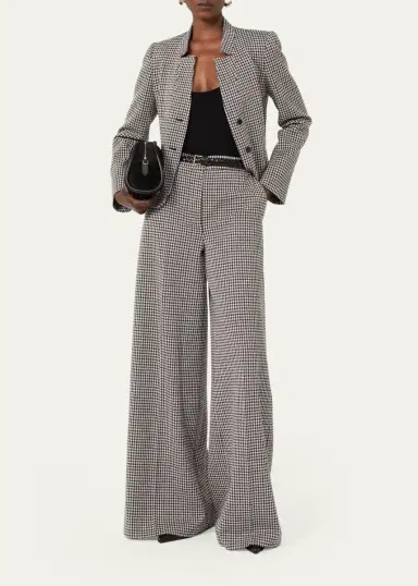 Max Mara Houndstooth Wool Single-Breasted Jacket | Thumbnail 2 Max Mara Houndstooth Wool Single-Breasted Jacket | Thumbnail 2