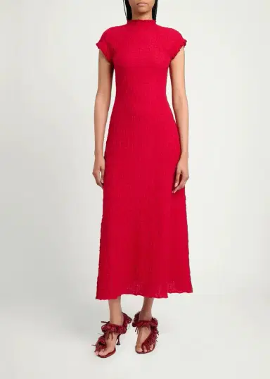 Proenza Schouler Cleo Stretch Jersey Jacquard A-Line Midi Dress | Thumbnail 2 Proenza Schouler Cleo Stretch Jersey Jacquard A-Line Midi Dress | Thumbnail 2