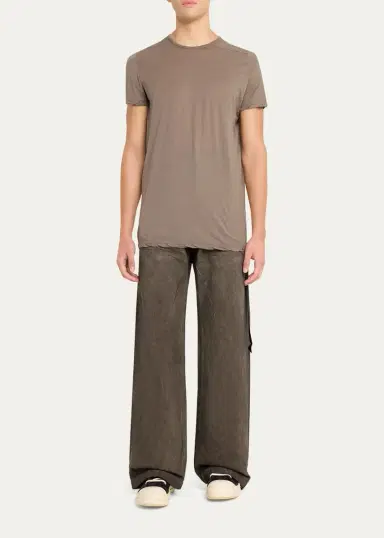 Rick Owens Men's Cotton Slim Longline Crewneck T-Shirt | Thumbnail 2 Rick Owens Men's Cotton Slim Longline Crewneck T-Shirt | Thumbnail 2