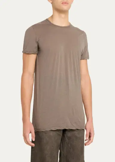 Rick Owens Men's Cotton Slim Longline Crewneck T-Shirt | Thumbnail 4 Rick Owens Men's Cotton Slim Longline Crewneck T-Shirt | Thumbnail 4