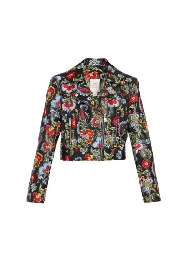 Cinq à Sept Genevive Floral-Embroidered Biker Jacket | Thumbnail 1