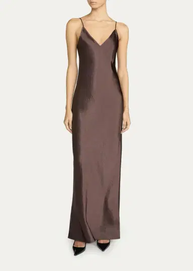 Frame The Textured Satin Maxi Dress | Thumbnail 2 Frame The Textured Satin Maxi Dress | Thumbnail 2