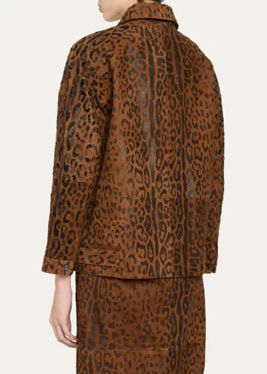 Kobi Halperin Lana Beaded Animal-Print Suede Jacket | Thumbnail 3 Kobi Halperin Lana Beaded Animal-Print Suede Jacket | Thumbnail 3
