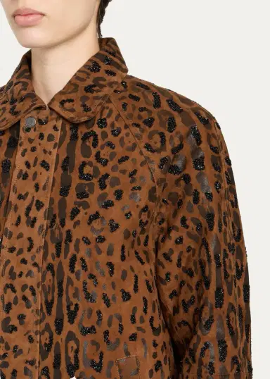 Kobi Halperin Lana Beaded Animal-Print Suede Jacket | Thumbnail 5 Kobi Halperin Lana Beaded Animal-Print Suede Jacket | Thumbnail 5