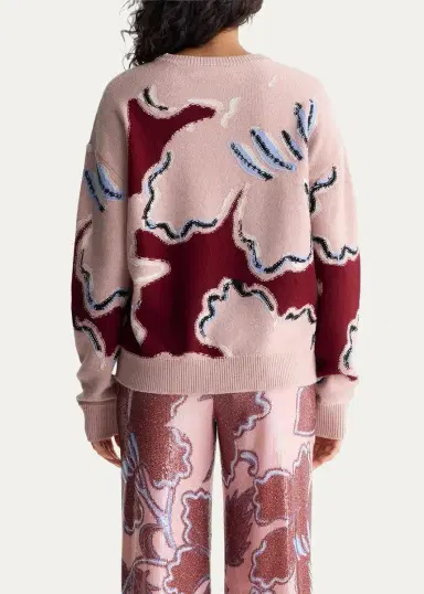 Diane von Furstenberg Mirella Floral Intarsia Wool-Cashmere Sweater | Thumbnail 2