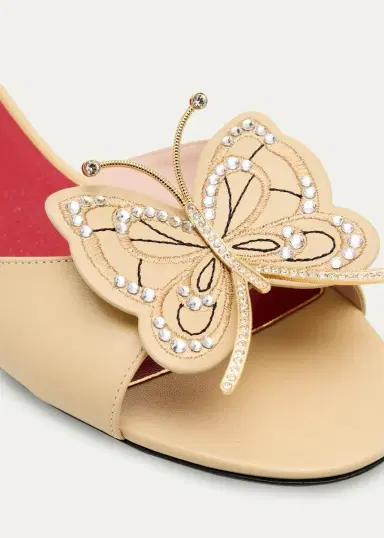 Valentino Garavani Flutterby Flat Slides | Thumbnail 3
