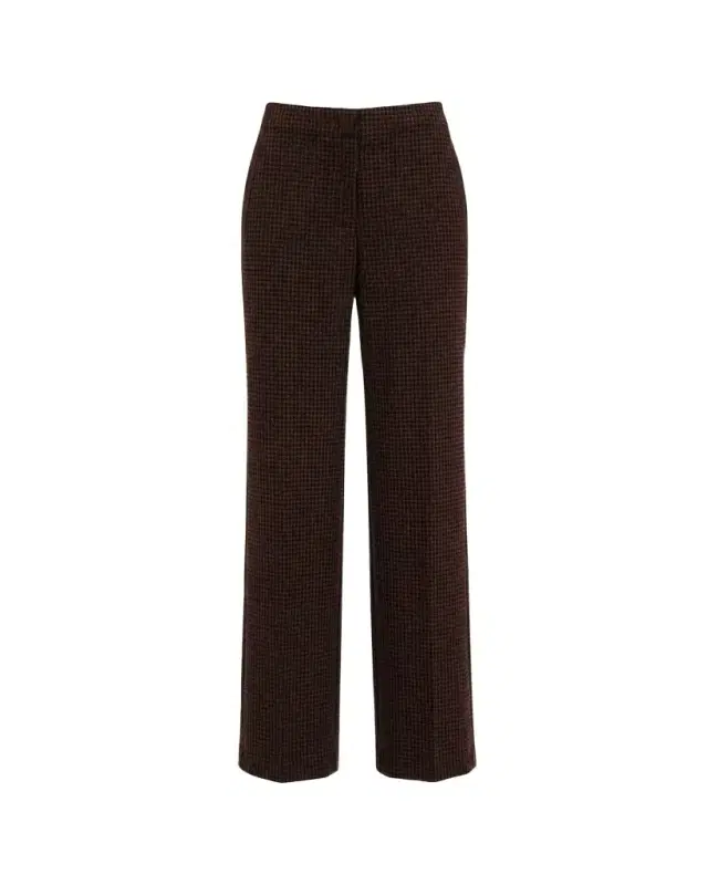 Diane von Furstenberg Alexander Flare-Leg Houndstooth Pants