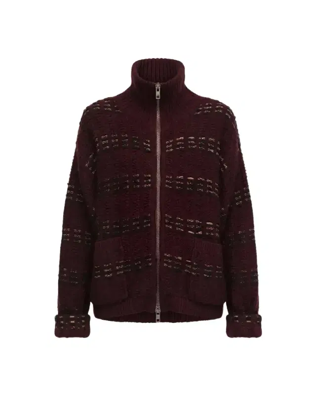 Diane von Furstenberg Romina Mixed Stitch Knit Sweater