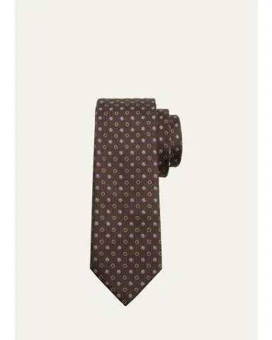 Giorgio Armani Men's Filled Polka Dot Silk Tie | Thumbnail 2 Giorgio Armani Men's Filled Polka Dot Silk Tie | Thumbnail 2
