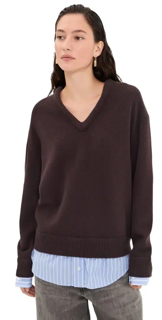 Acne Studios V Neck Pullover Wool Sweater