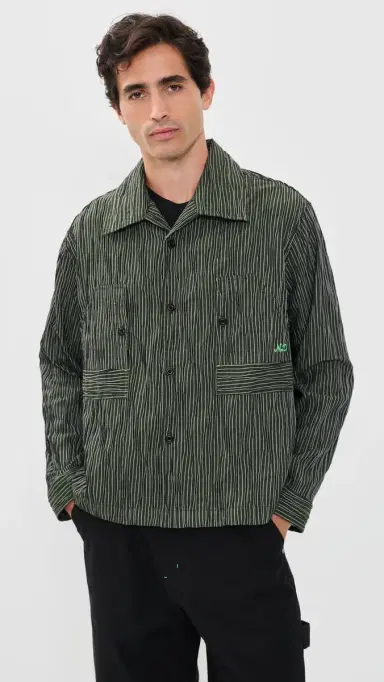 Nicholas Daley Tucked Dobby Stripe Workers Shirt | Thumbnail 2